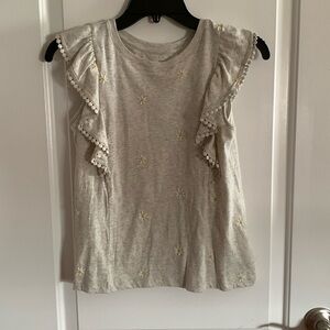 NWT GAP Gray Ruffled Sleeveless Daisy Blouse